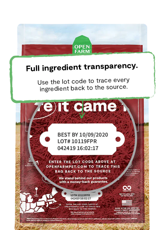 Open Farm Grass Fed Beef & Ancient Grains Dry Dog Food - 4lb