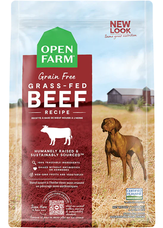 Open Farm Grass Fed Beef Grain Free Dry Dog Food - 4lb