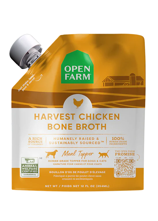 Open Farm Harvest Chicken Bone Broth For Dogs & Cats - 12oz
