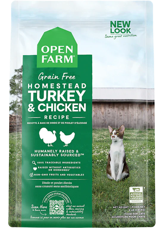 Open Farm Homestead Turkey & Chicken Dry Cat Food - 8lb