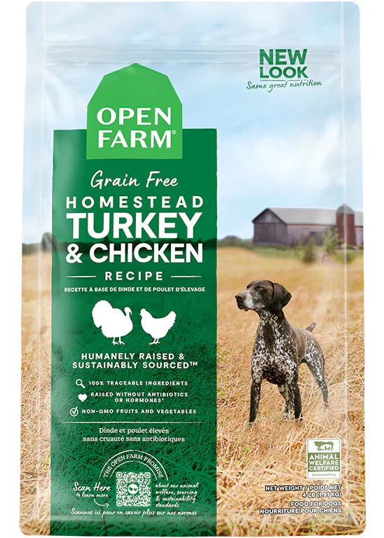 Open Farm Homestead Turkey & Chicken Grain Free Dry Dog Food - 22lb