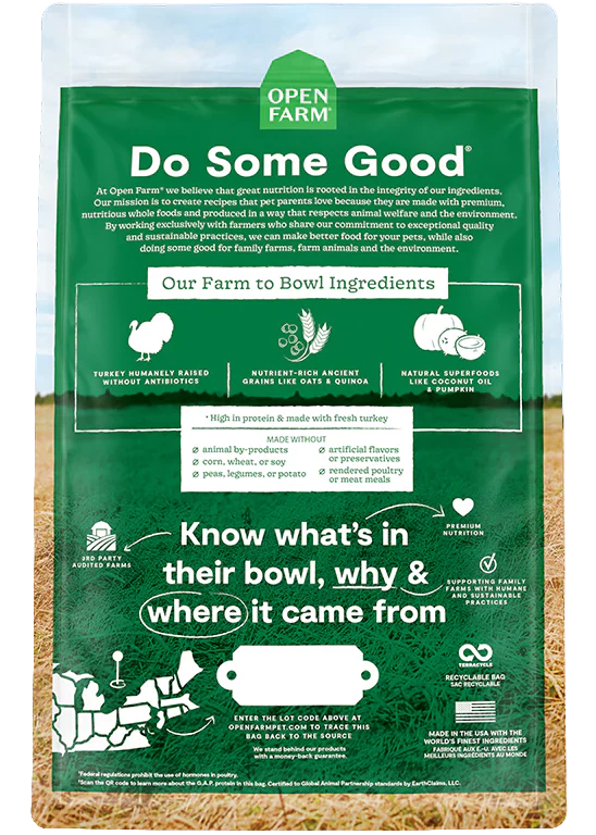 Open Farm Homestead Turkey & Ancient Grains Dry Dog Food - 4lb