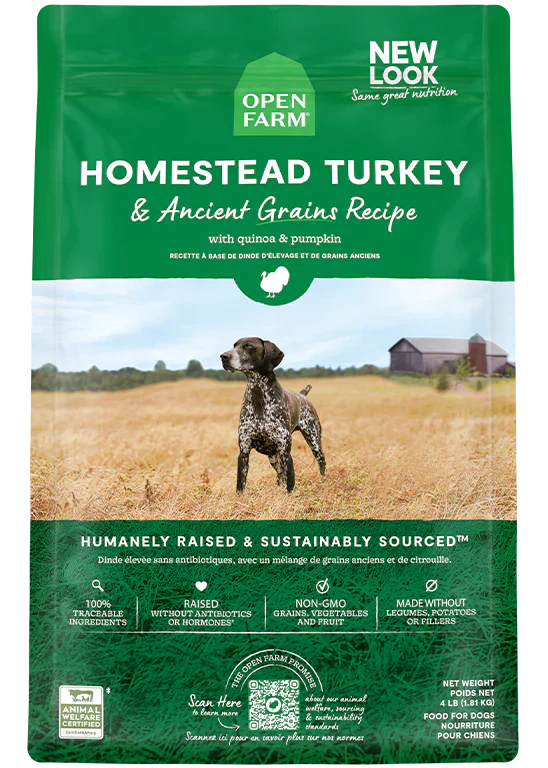 Open Farm Homestead Turkey & Ancient Grains Dry Dog Food - 22lb
