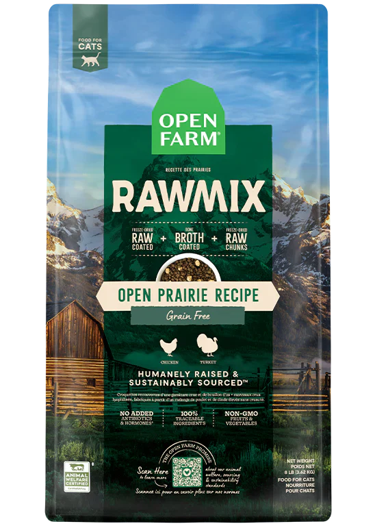 Open Farm Open Prairie Grain Free RawMix Dry Cat Food - 8lb