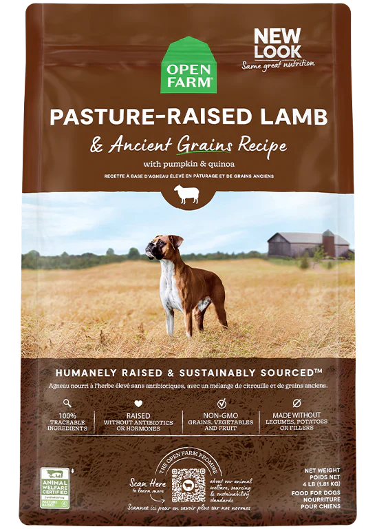 Open Farm Pasture Raised Lamb & Ancient Grains Dry Dog Food - 4lb