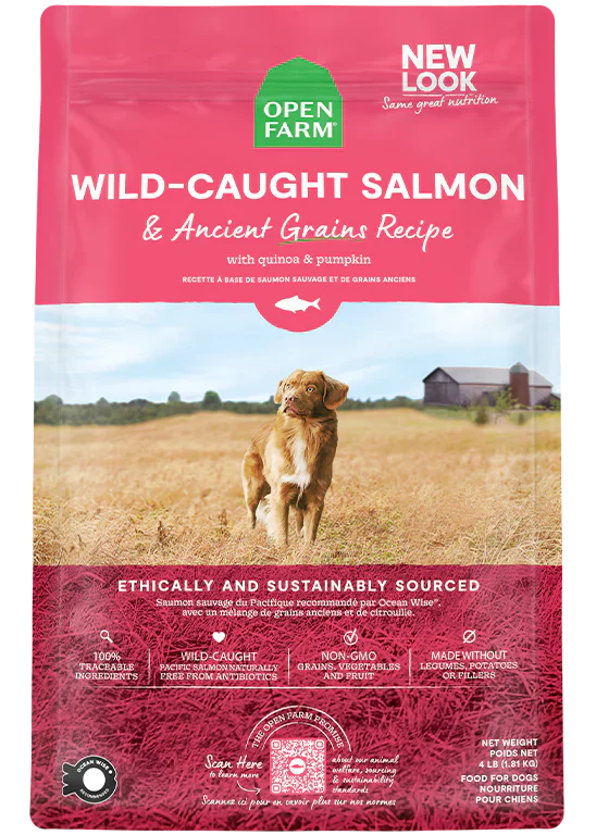 Open Farm Wild Caught Salmon & Ancient Grains Dry Dog Food - 4lb