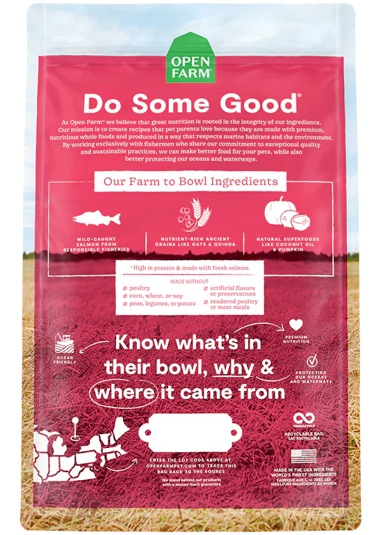 Open Farm Wild Caught Salmon & Ancient Grains Dry Dog Food - 4lb