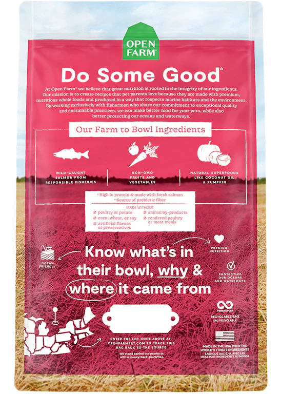Open Farm Wild Caught Salmon Grain Free Dry Dog Food - 22lb