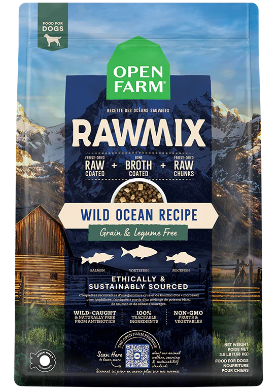 Open Farm Wild Ocean Grain Free RawMix Dry Dog Food - 3.5lb