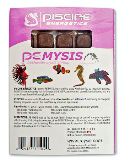 Piscine Energetics PE Frozen Mysis Shrimp Graded Small - 4oz
