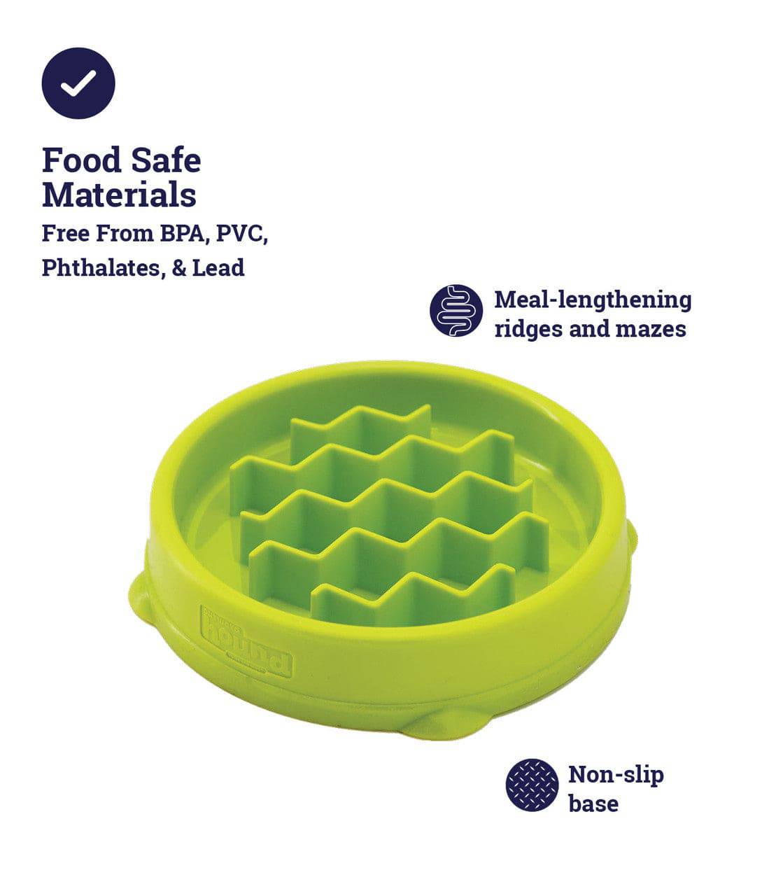 Petstages Kitty Slow Feeder Cat Bowl Green - The Pet Source