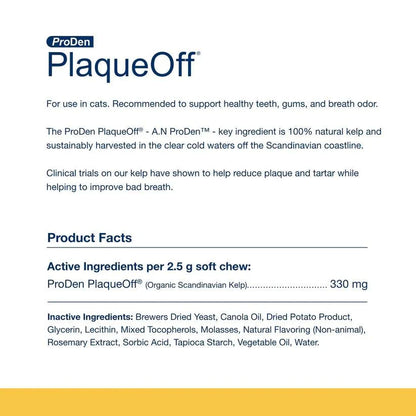 NaturVet ProDen PlaqueOff Cat Soft Chews - 45ct - The Pet Source