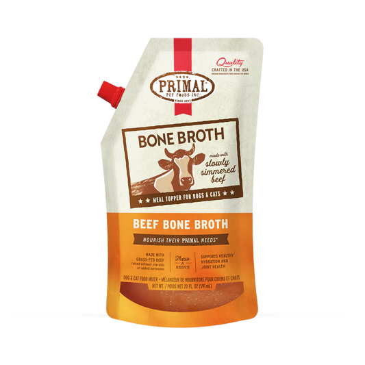 Primal Frozen Bone Broth Beef Recipe for Cats & Dogs - 20oz