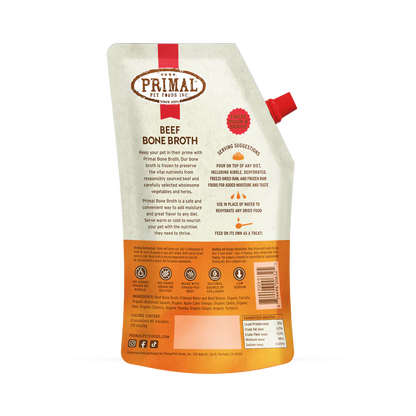 Primal Frozen Bone Broth Beef Recipe for Cats & Dogs - 20oz