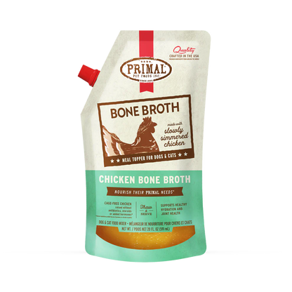 Primal Frozen Bone Broth Chicken Recipe for Cats & Dogs - 20oz