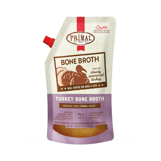 Primal Frozen Bone Broth Turkey Recipe for Cats & Dogs - 20oz