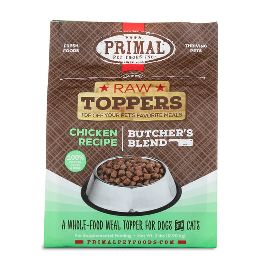 Primal Butcher’s Blend Chicken Recipe Raw Frozen Toppers for Cats & Dogs - 2lb