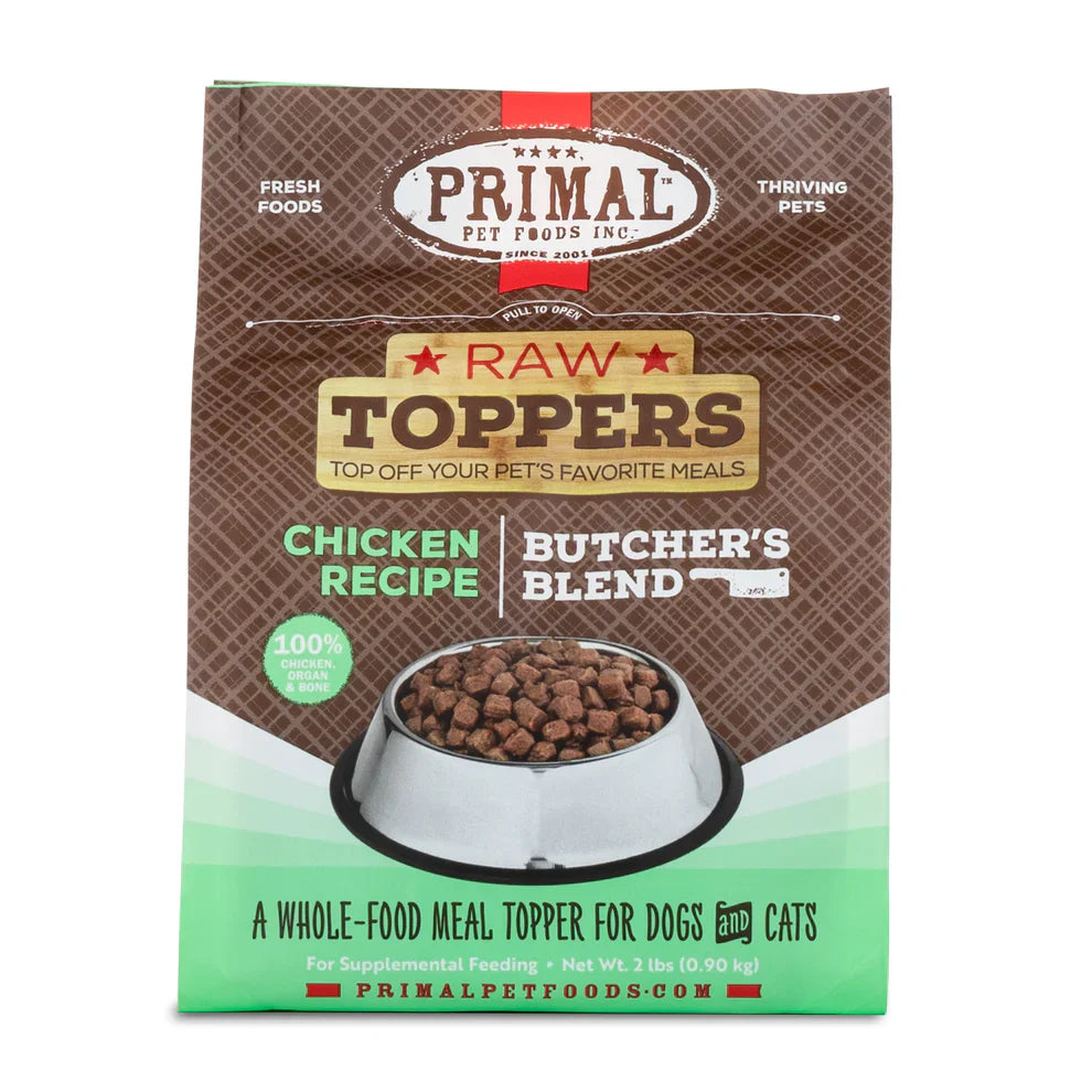 Primal Butcher’s Blend Chicken Recipe Raw Frozen Toppers for Cats & Dogs - 2lb