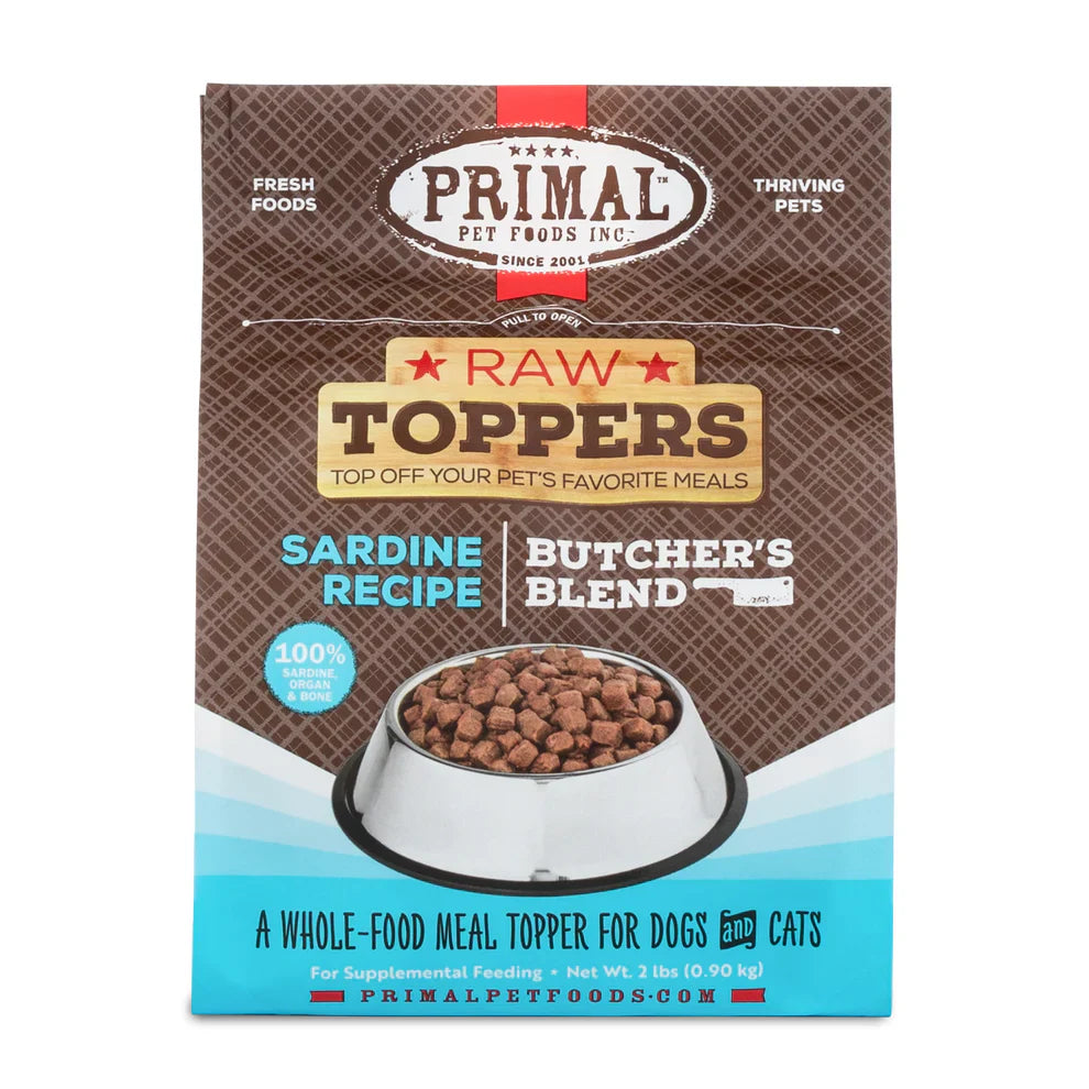 Primal Butcher’s Blend Sardine Recipe Raw Frozen Toppers for Cats & Dogs - 2lb