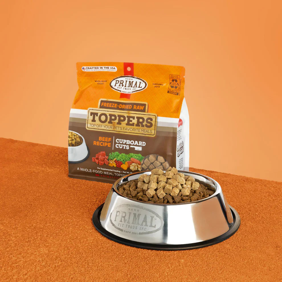 Primal Cupboard Cuts Freeze Dried Raw Toppers for Cat & Dog Beef Recipe - 3.5oz