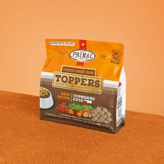 Primal Cupboard Cuts Freeze Dried Raw Toppers for Cat & Dog Beef Recipe - 3.5oz