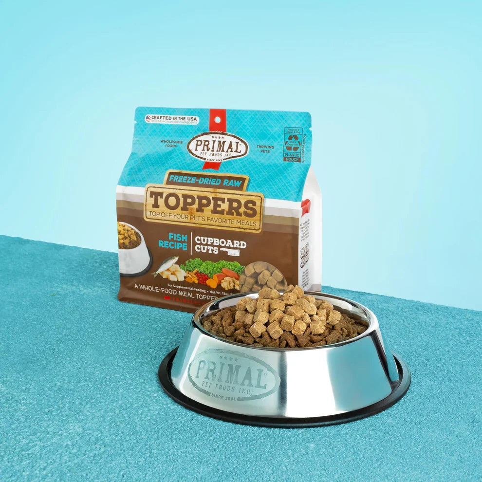 Primal Cupboard Cuts Freeze Dried Raw Toppers for Cat & Dog Fish Recipe - 3.5oz