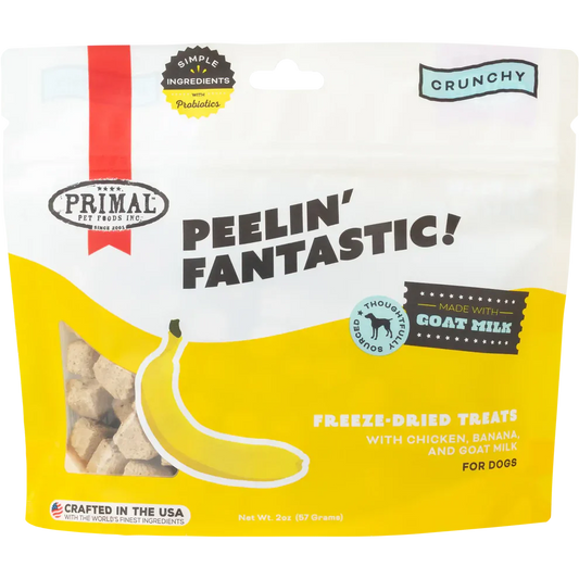 Primal Freeze Dried Raw Dog Treats Peelin’ Fantastic Chicken, Banana & Goat Milk - 2oz