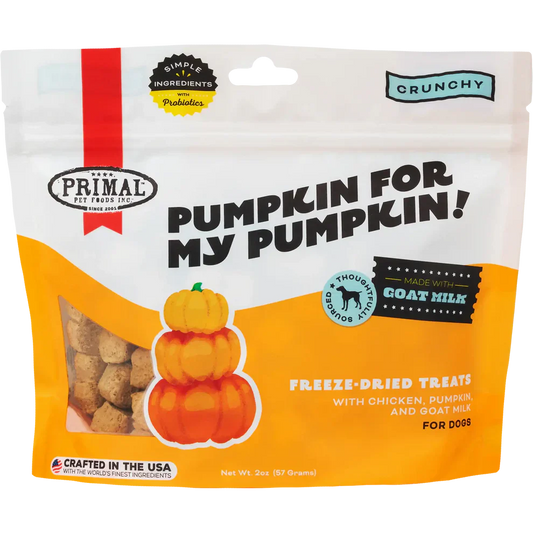 Primal Freeze Dried Raw Dog Treats Pumpkin for My Pumpkin Chicken, Pumpkin & Goat Milk - 2oz