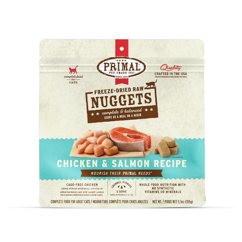 Primal Freeze Dried Raw Nuggets Cat Food Chicken & Salmon Recipe - 14oz