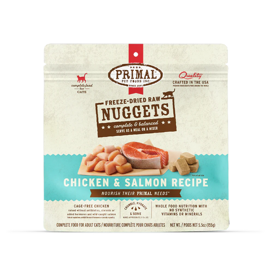 Primal Freeze Dried Raw Nuggets Cat Food Chicken & Salmon Recipe - 5.5oz