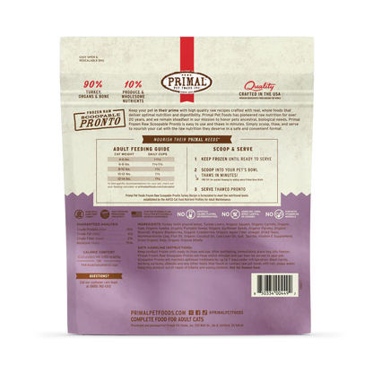 Primal Freeze Dried Raw Nuggets Cat Food Turkey Recipe - 14oz
