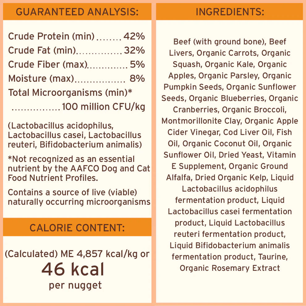 Primal Freeze Dried Raw Nuggets Dog Food Beef Recipe - 14oz