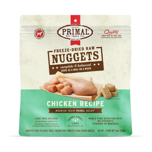 Primal Freeze Dried Raw Nuggets Dog Food Chicken Recipe - 14oz