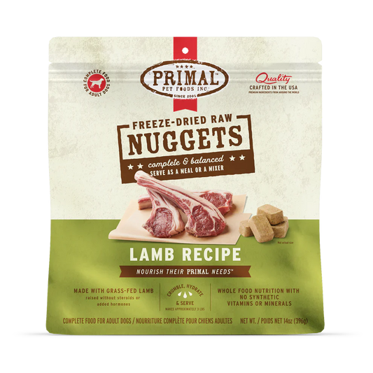 Primal Freeze Dried Raw Nuggets Dog Food Lamb Recipe - 5.5oz