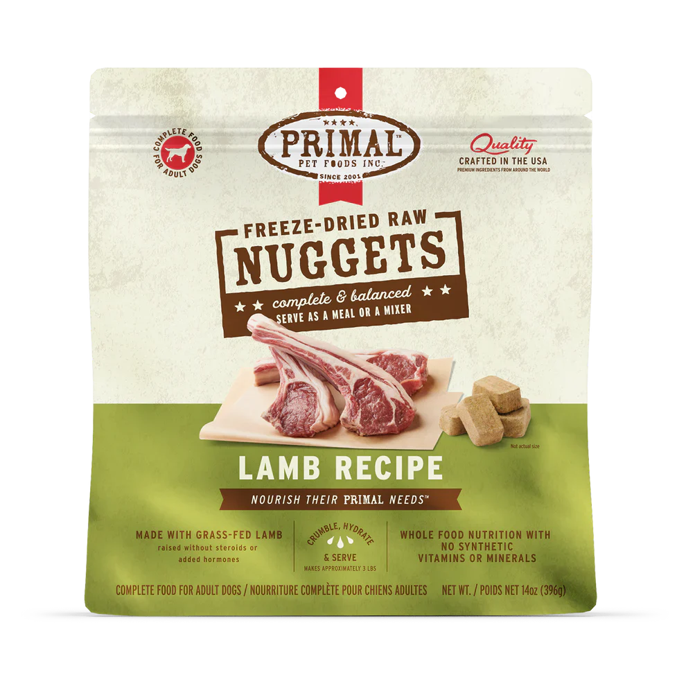 Primal Freeze Dried Raw Nuggets Dog Food Lamb Recipe - 5.5oz