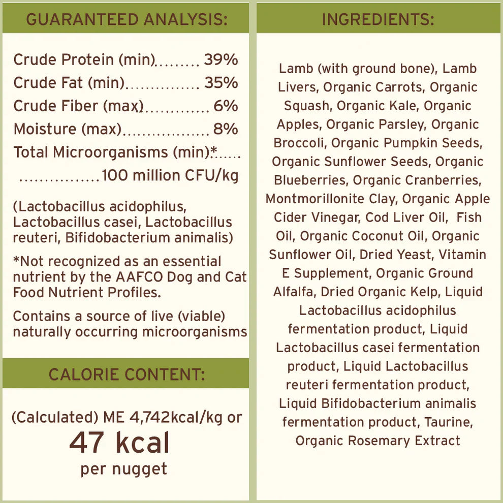 Primal Freeze Dried Raw Nuggets Dog Food Lamb Recipe - 14oz
