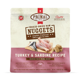 Primal Freeze Dried Raw Nuggets Dog Food Turkey & Sardine Recipe - 14oz