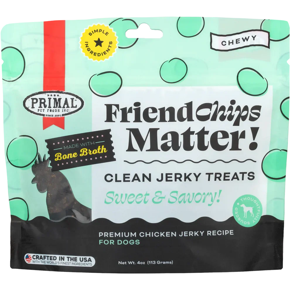 Primal FriendChips Matter Jerky Treats for Dogs Chicken Recipe - 4oz