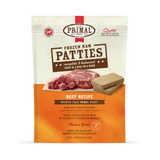 Primal Patties Beef Recipe Raw Frozen Dog Food - 18lb