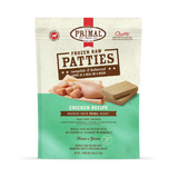 Primal Patties Chicken Recipe Raw Frozen Dog Food - 6lb
