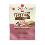 Primal Patties Turkey & Sardine Recipe Raw Frozen Dog Food - 6lb