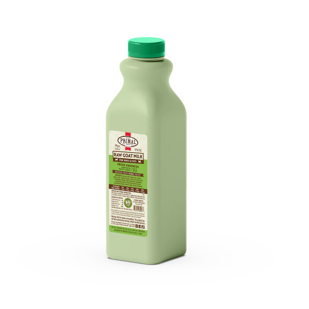 Primal Frozen Raw Goat Milk Green Goodness Recipe for Cats & Dogs - 32oz