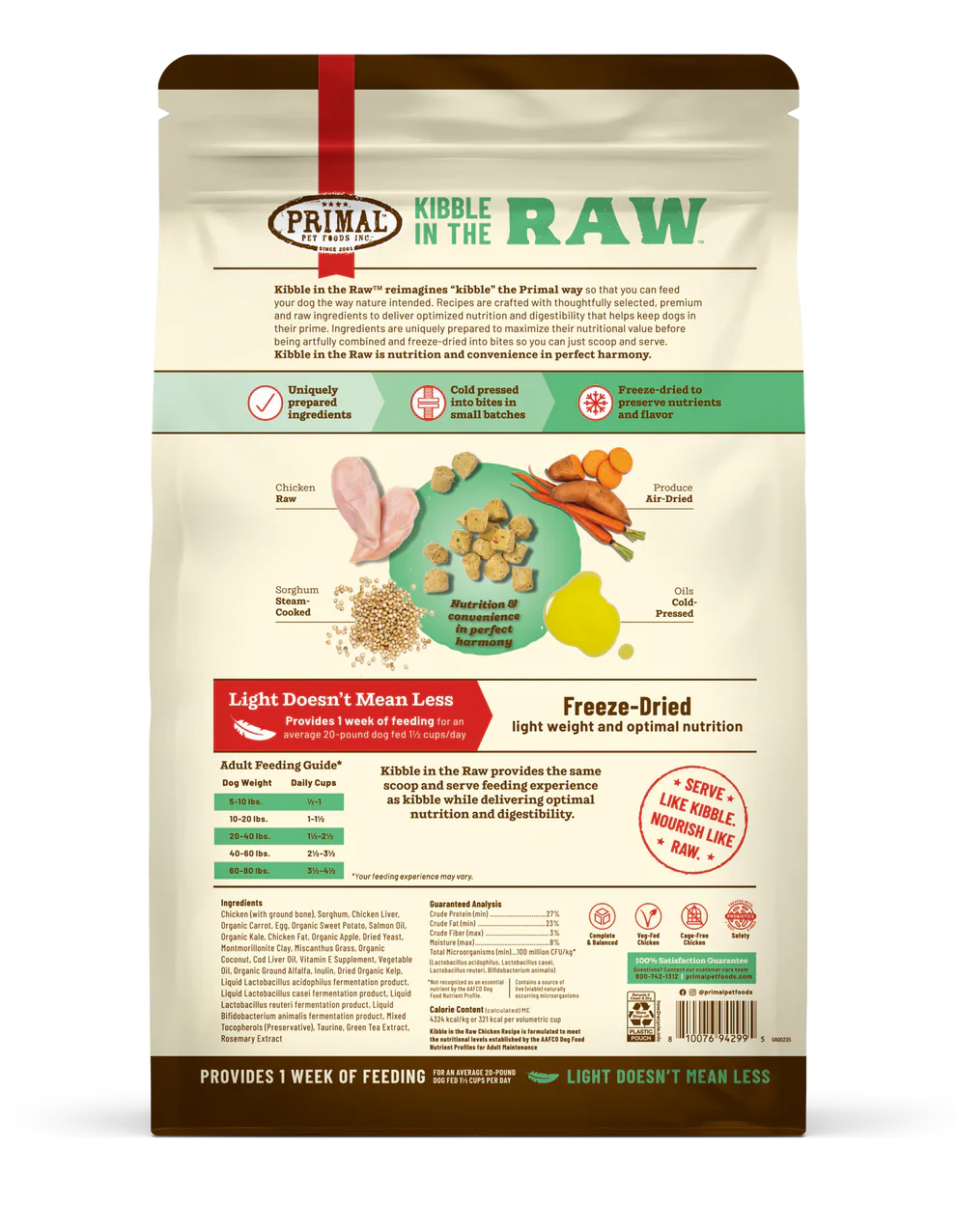 Primal Kibble in the Raw Dog Food Chicken Recipe - 1.5lb