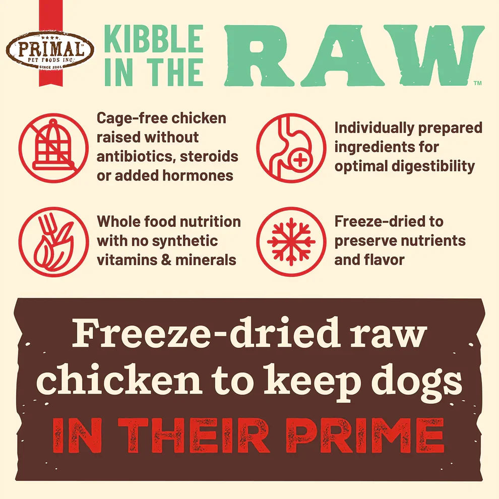 Primal Kibble in the Raw Dog Food Chicken Recipe - 1.5lb