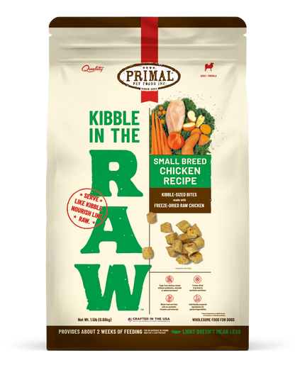 Primal Kibble in the Raw Dog Food Small Breed Chicken Recipe - 1.5lb