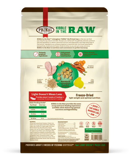 Primal Kibble in the Raw Dog Food Small Breed Chicken Recipe - 1.5lb