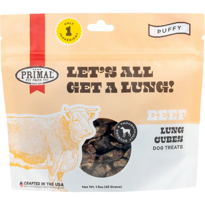 Primal Let’s All Get a Lung Dehydrated Dog Treats Beef Recipe - 1.5oz
