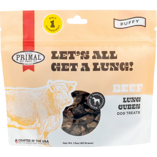 Primal Let’s All Get a Lung Dehydrated Dog Treats Beef Recipe - 1.5oz