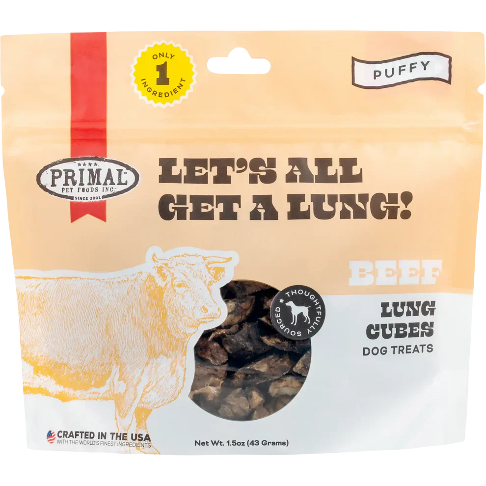 Primal Let’s All Get a Lung Dehydrated Dog Treats Beef Recipe - 1.5oz