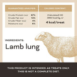 Primal Let’s All Get a Lung Dehydrated Dog Treats Lamb Recipe - 1.5oz
